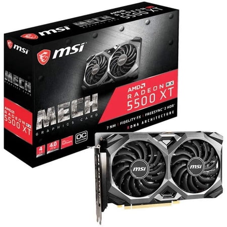 Restored MSI Gaming Radeon RX 5500 XT 128bit 4GB GDDR6 Radeon RX 5500 XT MECH 4G OC (Refurbished)