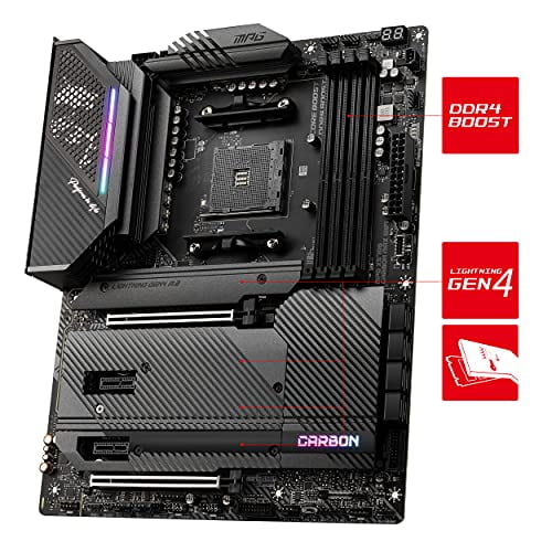 Restored MSI MPG X570S Carbon MAX WiFi Motherboard ATX, AMD AM4. DDR4