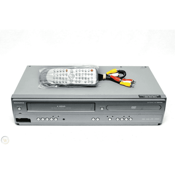 Restored Magnavox MWD2206 DVD VCR VHS Combo Player - w/ Original Remote, Manual, A/V Cables & HDMI Converter (Refurbished)