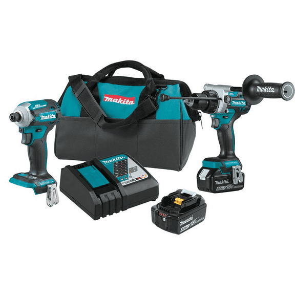 Restored Makita 18V LXT® Lithium‐Ion Brushless Cordless 2‐Pc. Combo Kit (5.0Ah) (Refurbished)