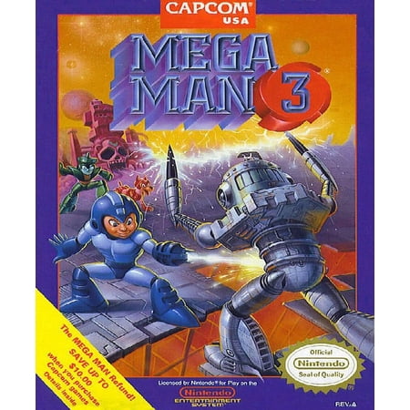 Restored Mega Man 3 (Nintendo NES, 1990) Robot Game (Refurbished)