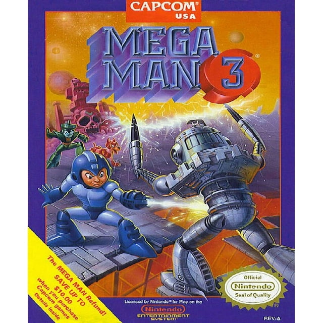 Restored Mega Man 3 (Nintendo NES, 1990) Robot Game (Refurbished