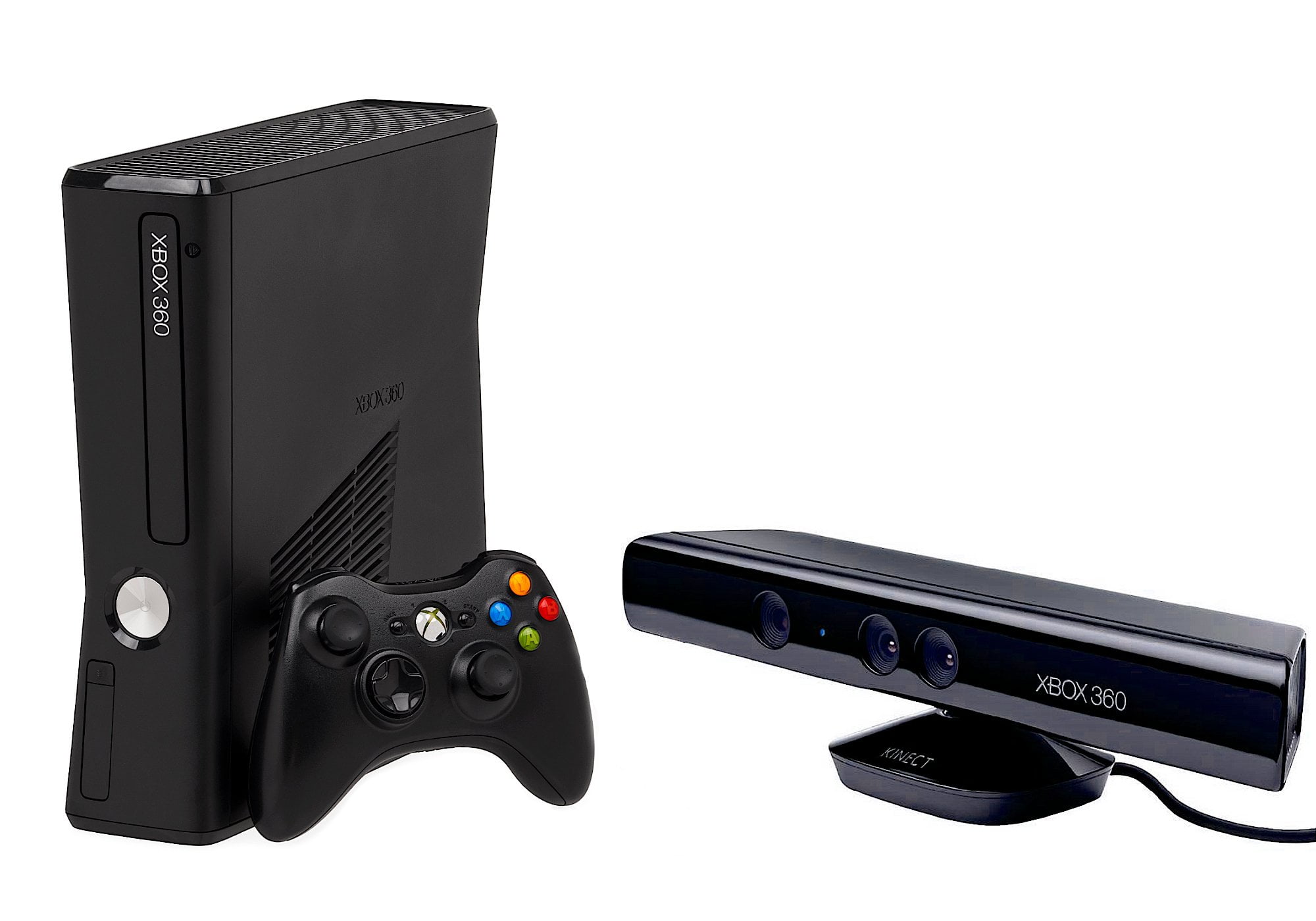 Restored Microsoft Xbox 360 Slim 250GB Console with Xbox Kinect, Black  (Refurbished)