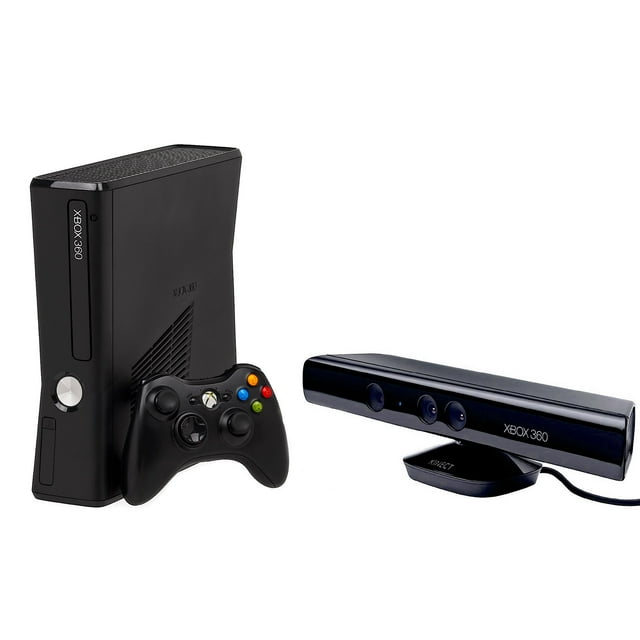 Restored Microsoft Xbox 360 Slim 250GB Console with Xbox Kinect, Black (Refurbished)