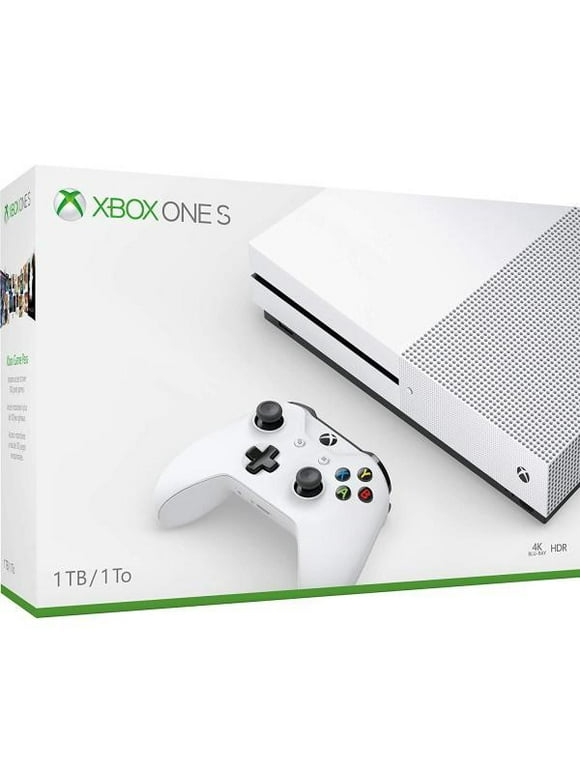 Restored Microsoft Xbox One S 1TB Console, White (Refurbished)