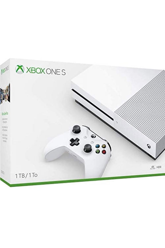 Restored Microsoft, Xbox One S/Xbox Series S, Gaming Console, 1TB, Built-in 4K Ultra HD Blu-rayâ„¢ and 4K video streaming, White