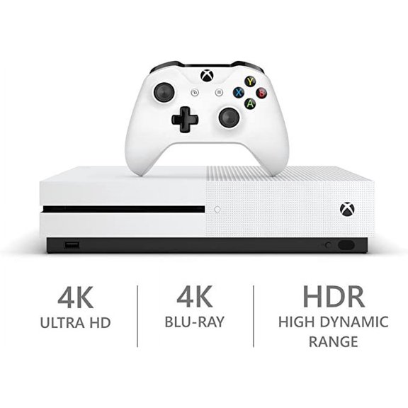 Restored Microsoft Xbox One S 500 GB Console - White (Refurbished)