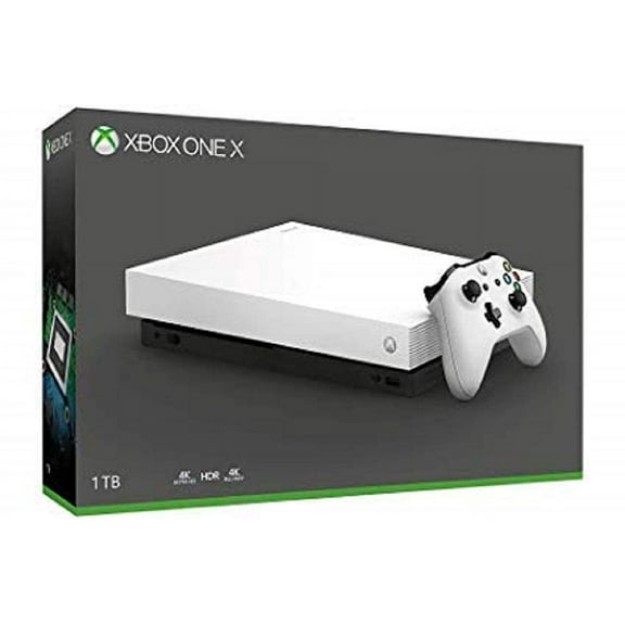 Restored Microsoft Xbox One X 1TB, 4K Ultra HD Gaming Console in White, FMQ-00074 (Refurbished)