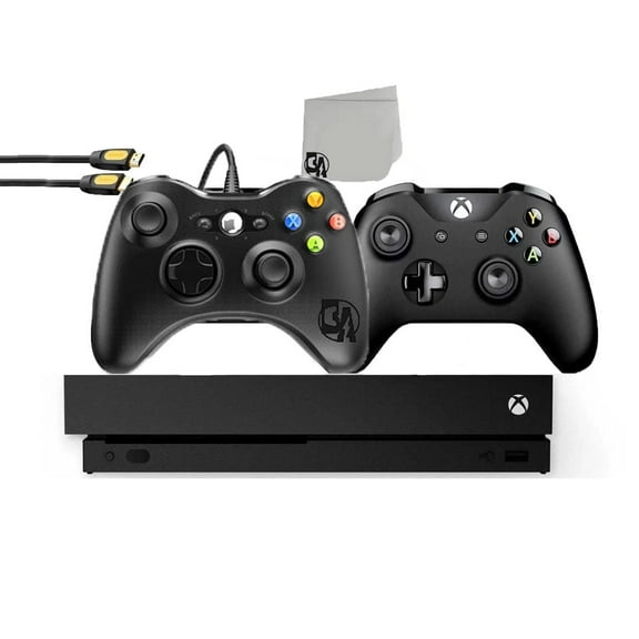 Restored Microsoft Xbox One X 1TB Gaming Console Black with 2 Controller Included BOLT AXTION Bundle (Refurbished)