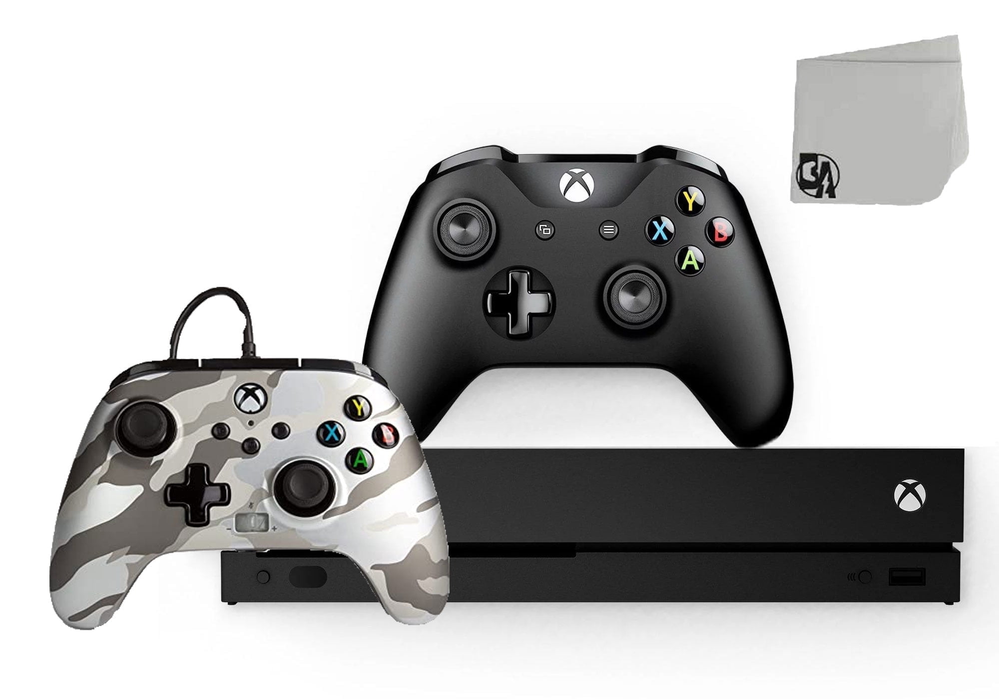 Restored Microsoft Xbox One X 1TB Gaming Console Black with Metallic Arctic Camo Controller Included BOLT AXTION Bundle (Refurbished)
