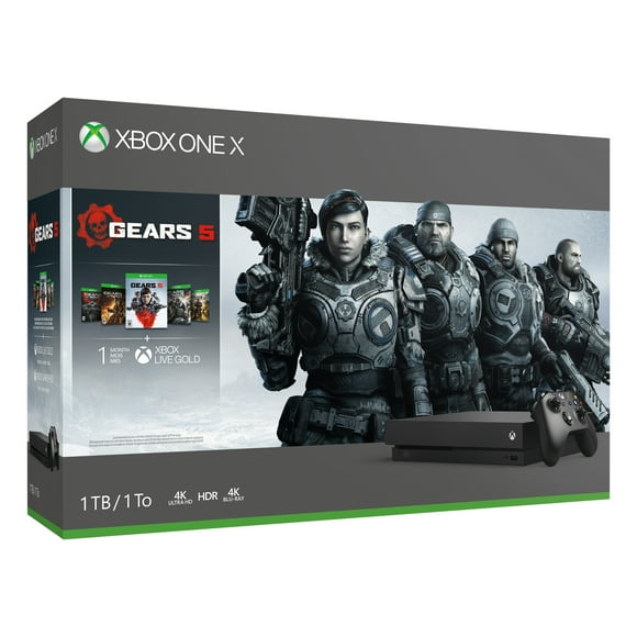 Restored Microsoft Xbox One X 1TB Gears 5 Bundle, Black, CYV-00321 (Refurbished)