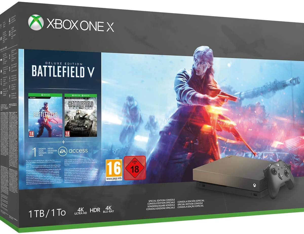 Restored Microsoft Xbox One X 1TB, 4K Ultra HD Gaming Console in Black,  FMQ-00042, 889842246971 (Refurbished)