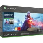Restored Microsoft - Xbox One X 1TB Gold Rush Special Edition Battlefield V Bundle with 4K Ultra HD Blu-ray - Gray Gold