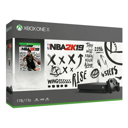 Restored Microsoft Xbox One X 1TB NBA 2K19 Bundle, Black, CYV-00070 (Refurbished)