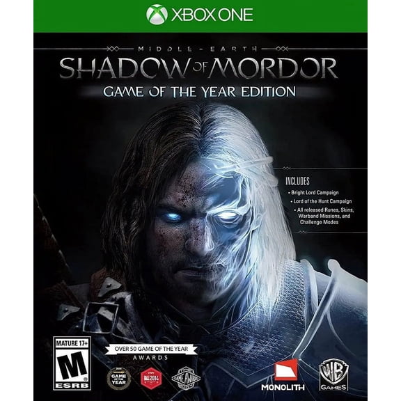 Restored Middle Earth: Shadow of Mordor Game of Year Edition (XboX 1, 2015) (Refurbished)