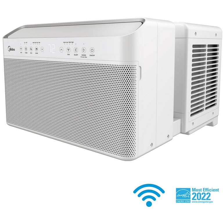 Restored Midea 12,000 BTU Smart Inverter U-Shaped Window Air Conditioner, 35% Energy Savings, Extreme Quiet, MAW12V1QWT (Refurbished)