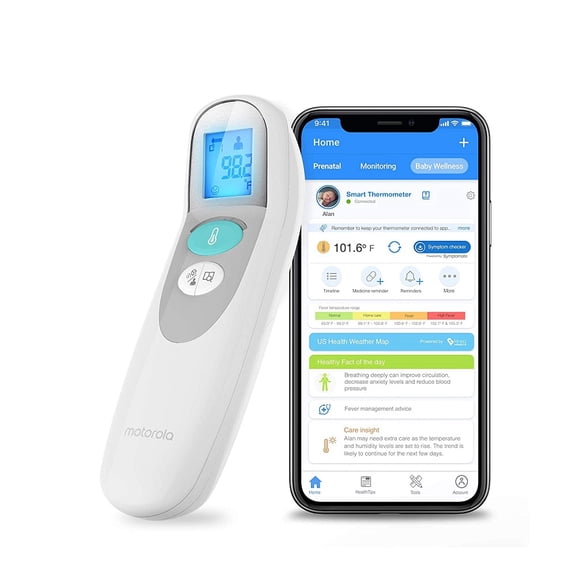Restored Motorola Care+ 3-in-1 Smart Thermometer - White (Refurbished)