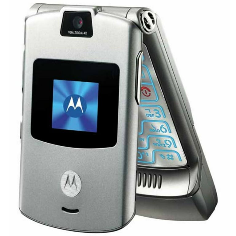 Restored Motorola RAZR V3 Unlocked Phone with Camera, and Video Player -  Silver (Refurbished) 