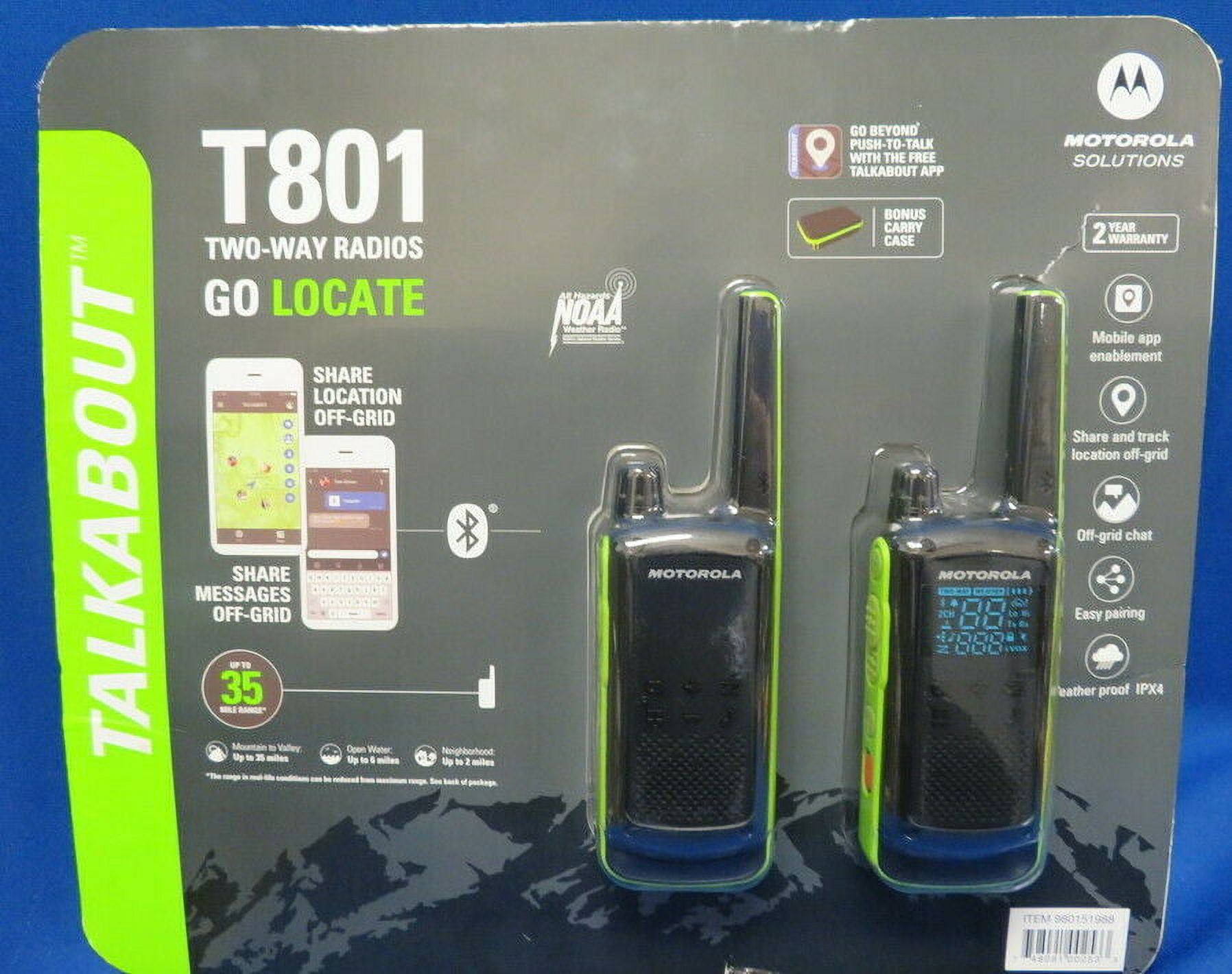 Restored Motorola Talkabout T801 TwoWay Radios Black/Green 2Pack