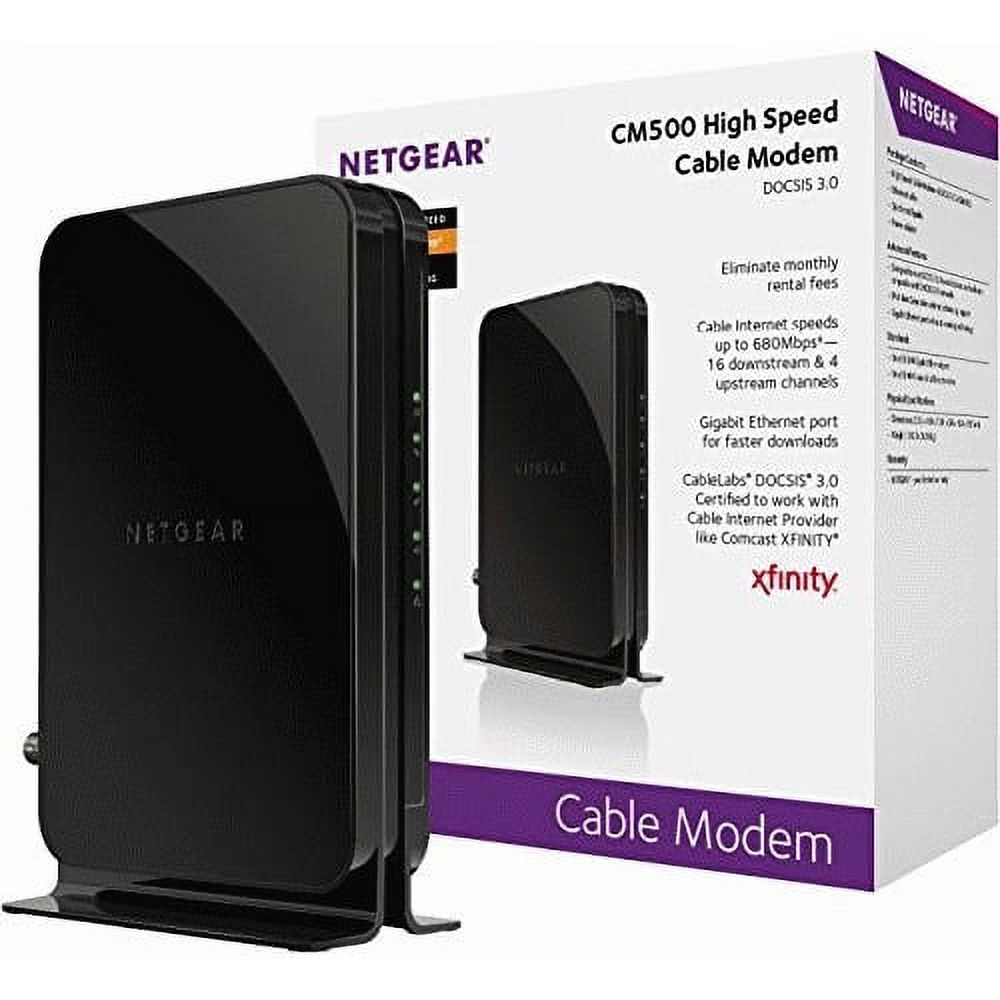 Restored NETGEAR DOCSIS 3.0 Cable Modem with 16X4 Max (CM500-100NAR) (Refurbished) - image 1 of 6