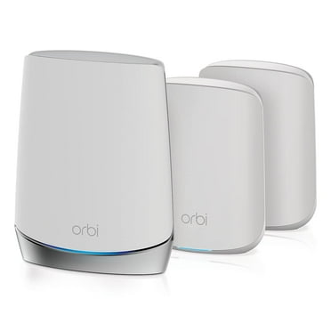 Restored NETGEAR Orbi Whole Home Tri-Band Mesh WiFi 6 System (RBK653) Router with 2 Satellite Extenders AX3000 (Refurbished)