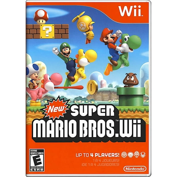 Restored New Super Mario Bros. by Nintendo, Physical/Nintendo Wii, Action & Adventure Platformer Game, 4 Offline Players