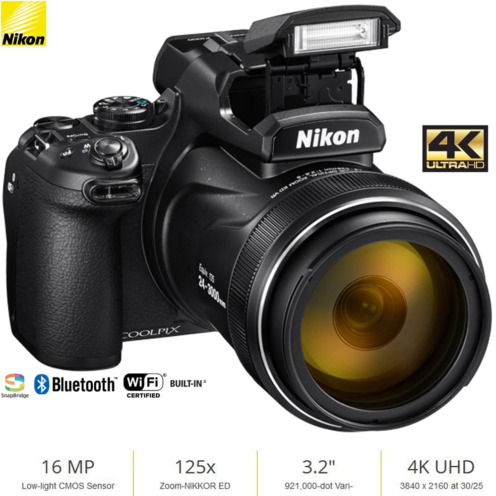Restored Nikon COOLPIX P1000 16MP 125x Super-Zoom Digital Restored Nikon COOLPIX P1000 16MP 125x Super-Zoom Digital