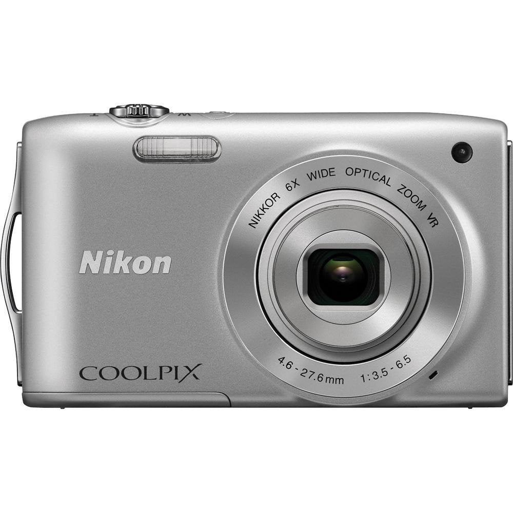 Restored Nikon COOLPIX S3300 Silver 16MP Digital Camera w/ 6x