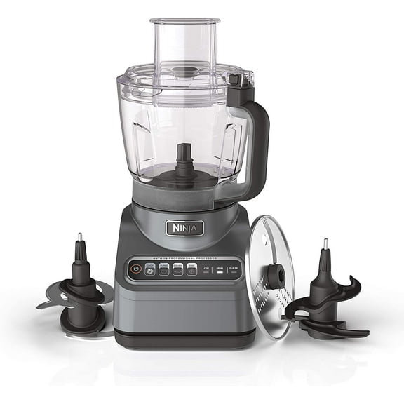 Restored Ninja BN601 Plus Food Processor 1000 Watts Autoiq, Chop Slice Shred, 9Cup Silver Stainless (Refurbished)