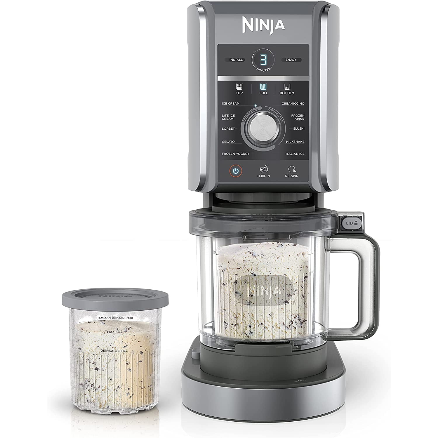 Ninja 0.5qt Silver Stainless Steel Automatic Ice Cream Maker