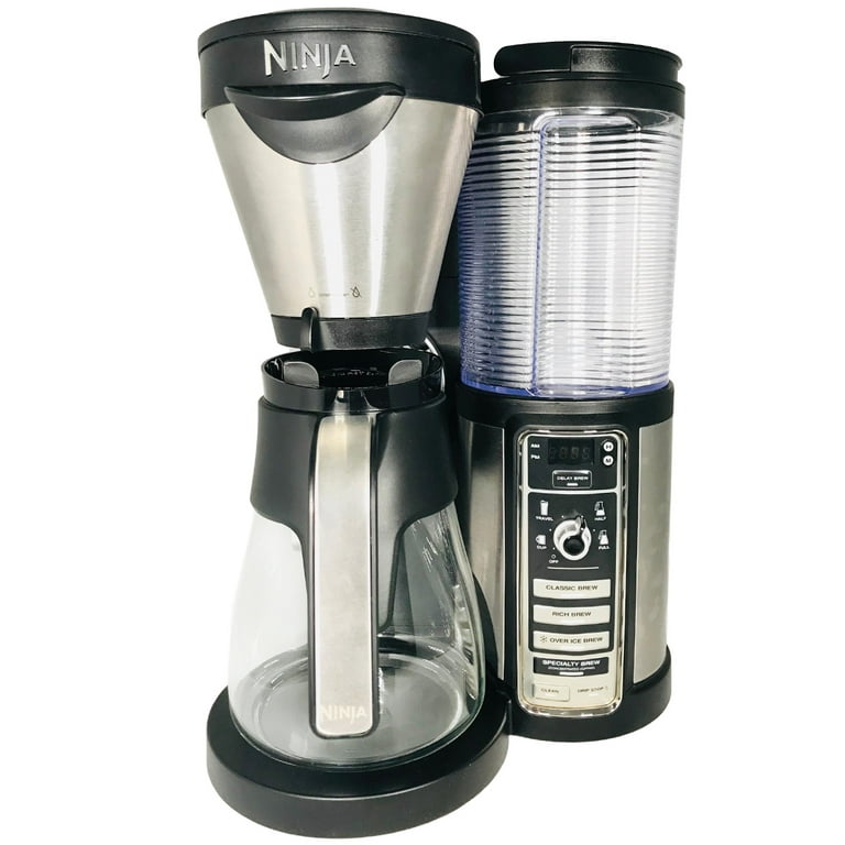 Restored Ninja Coffee Bar AutoIQ CF080 Coffee Bar Machine with Glass Carafe for Hot Iced Frozen Brew Refurbished