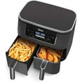 thumbnail image 1 of Restored Ninja DZ201 Foodi 6-in-1 2-Basket Air Fryer with DualZone Technology, 8-Quart Capacity, and a Dark Grey Stainless Finish (Refurbished), 1 of 10