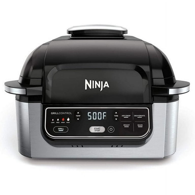 Restored Ninja Foodi 5-in-1 4-qt. Air Fryer, Roast, Bake, Dehydrate Indoor  Electric Grill (AG302), 10 x 10, Black and Silver (Refurbished)