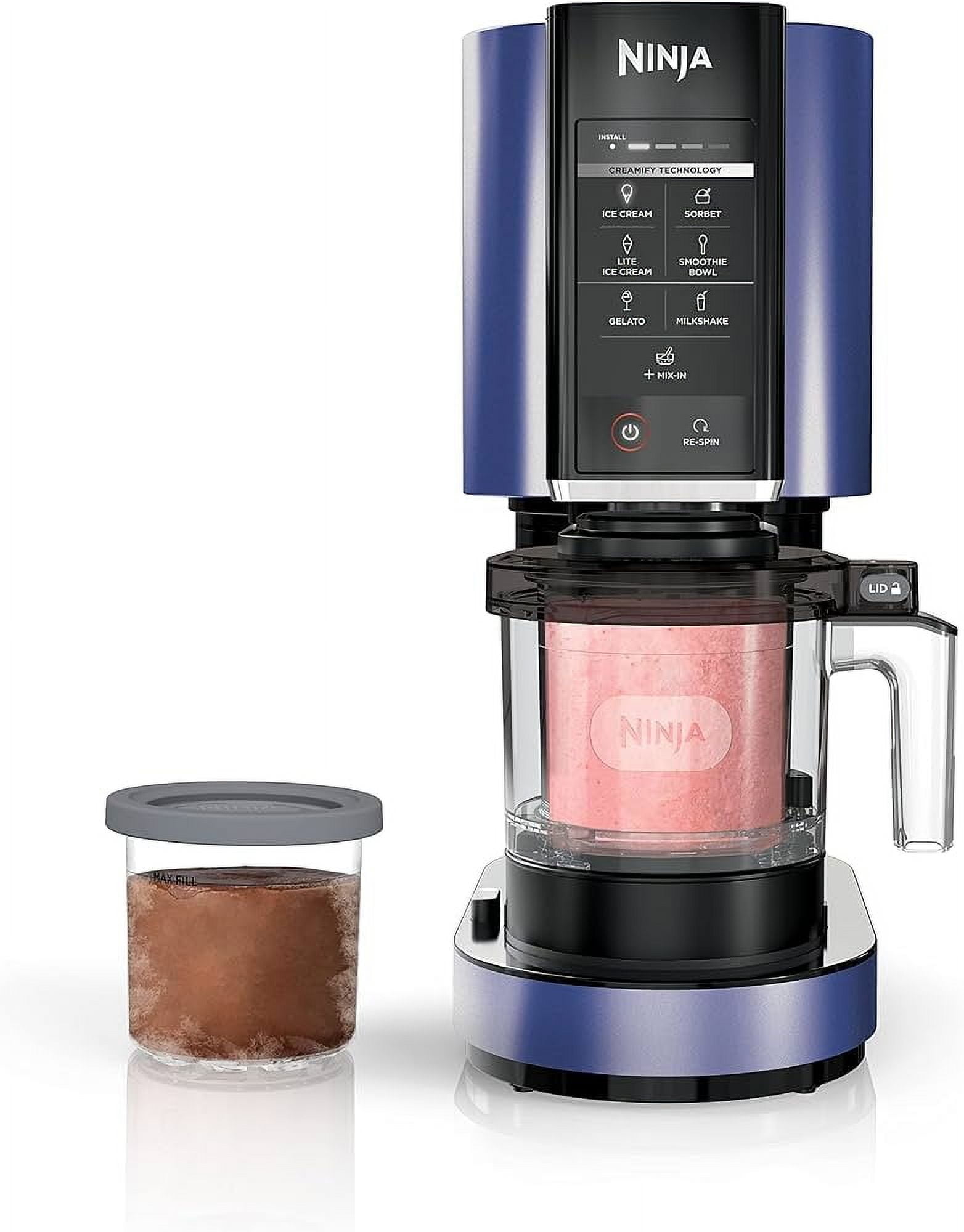 Restored Ninja NC301 CREAMi Ice Cream Maker, for Gelato, Mix-ins, Milkshakes, Sorbet, Smoothie Bowls & More - Navy Blue (Refurbished)