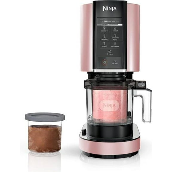 Restored Ninja NC301 CREAMi Gelato Maker, Refurbished, 7-Speed, Ice Cream Sorbet Bowl Maker, Rose Gold (Refurbished)