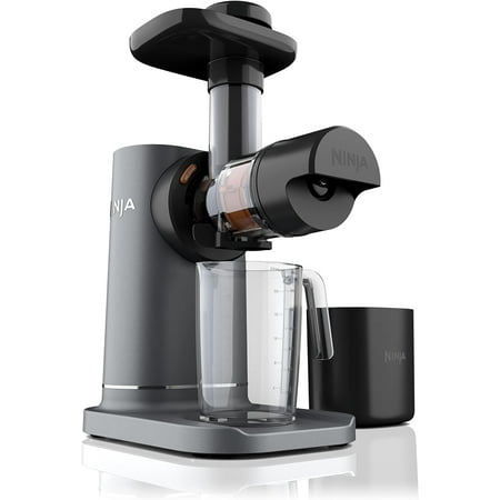 Restored Ninja NeverClog Cold Press Juicer, Powerful Slow Juicer with Total Pulp Control, Countertop, Electric, 2 Pulp Functions, Dishwasher Safe, Charcoal (Refurbished)
