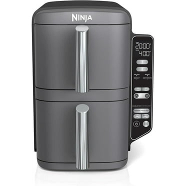 Restored Ninja SL400 DoubleStack XL 2-Basket Air Fryer, Cooks 4 Foods at Once, Compact Design, 10 QT, Easy Meals, Easy Clean, Grey (Certifed) (Refurbished)