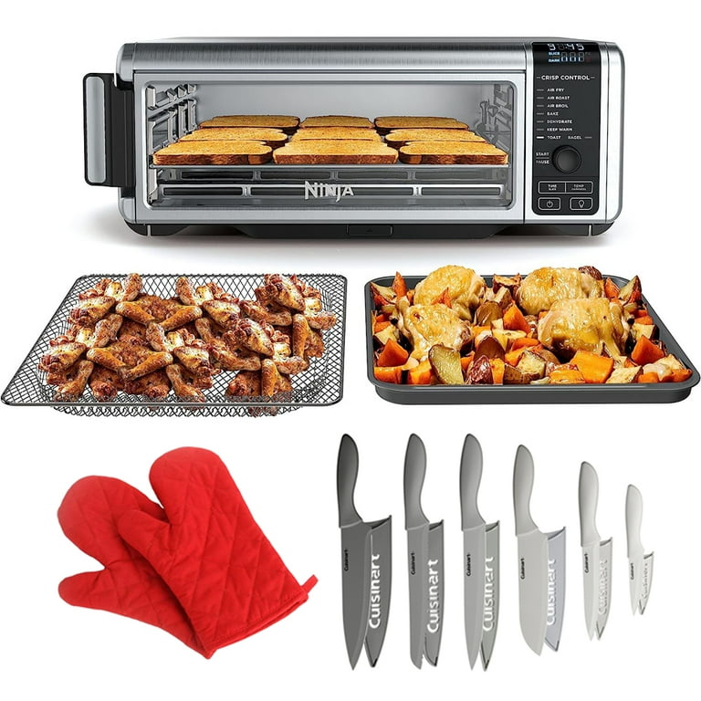 Ninja DT201 Foodi 10-in-1 XL Pro Air Fry (Renewed) Bundle with Deco Chef  Pair of Red Heat Resistant Oven Mitt and Cuisinart Advantage 12-Piece Gray