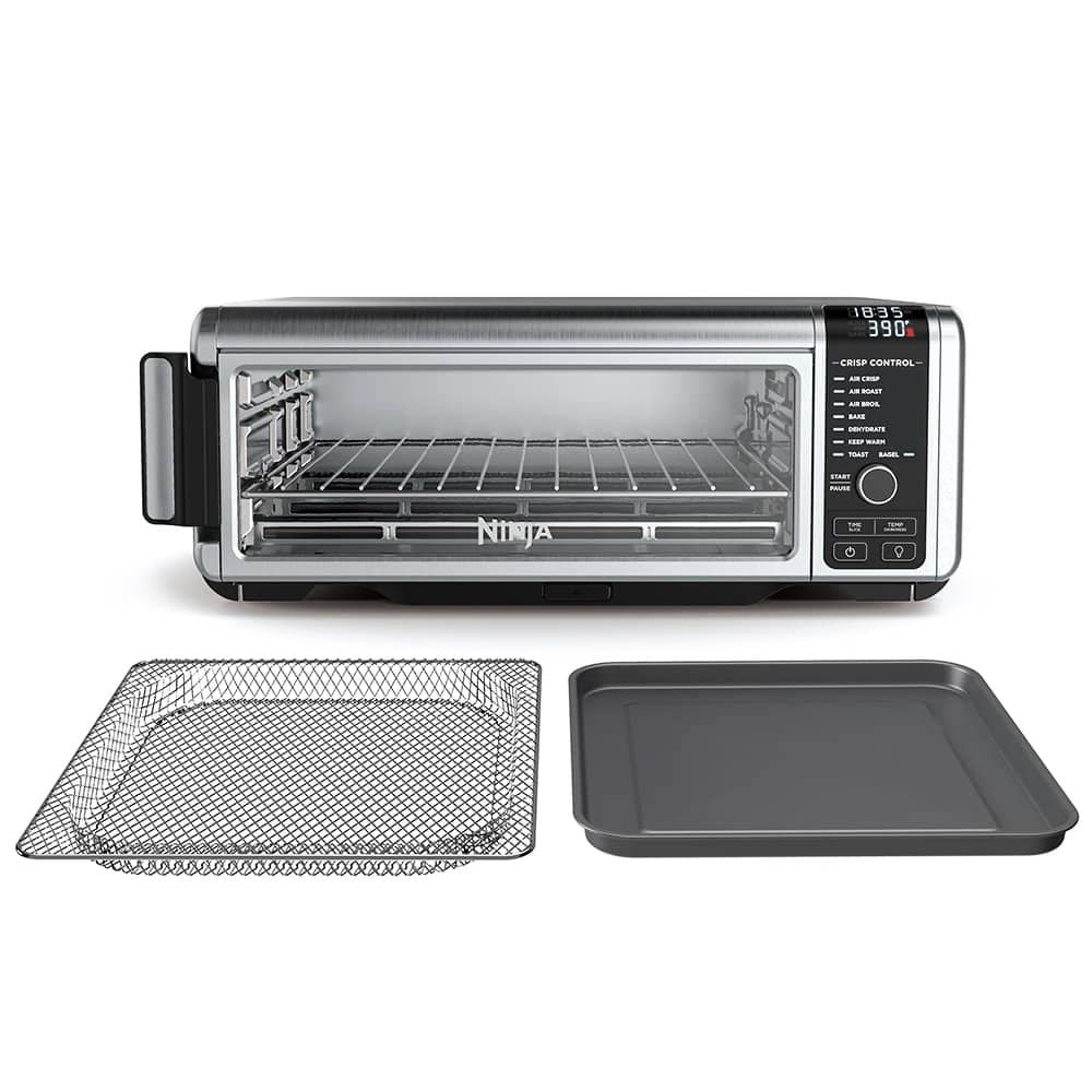  Ninja SP101 Foodi 8-in-1 Air Fry Large Toaster Oven Flip-Away  for Storage Dehydrate Keep Warm 1800w XL Capacity (Renewed) Piano shiny  BLACK : Home & Kitchen