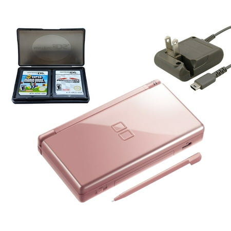 Restored Nintendo DS Lite Metallic Rose with Super Mario Bros and Mario Kart Games (Refurbished)