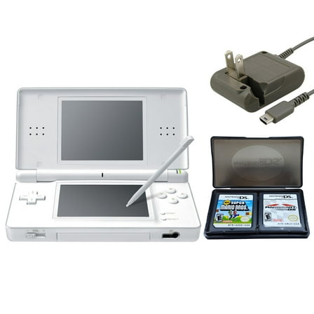Restored Nintendo DS Lite Polar White with Super Mario Bros and Mario Kart Games (Refurbished)