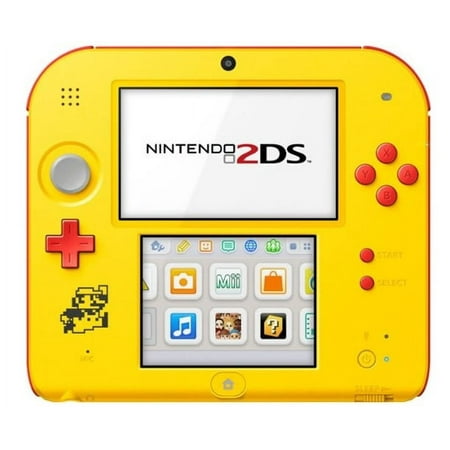 Restored Nintendo FTRSYBDW 2DS System with Super Mario Maker, Yellow / Red (Refurbished)