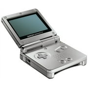 Restored Nintendo, Game Boy Advance SP, Video Game Console with Charger, Front lit screen, Clan Shell Design, Rechargable Battery, Super Mario, 32 KB, Platinum Silver, 1, 1, 1