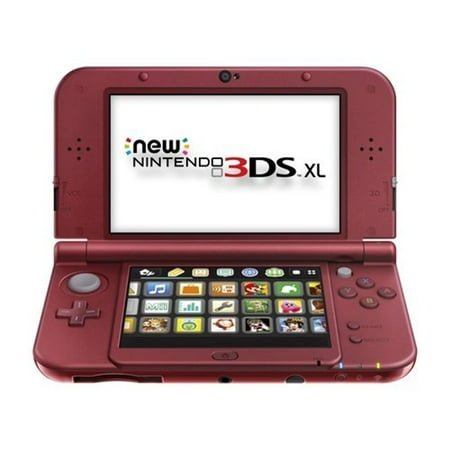 Nintendo 3DS XL with AC Power Adapter, Red, (Refurbished)