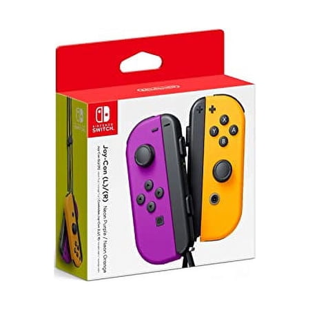 Restored Nintendo Switch Joy-Con Pair, Neon Purple and Neon Orange (Refurbished)