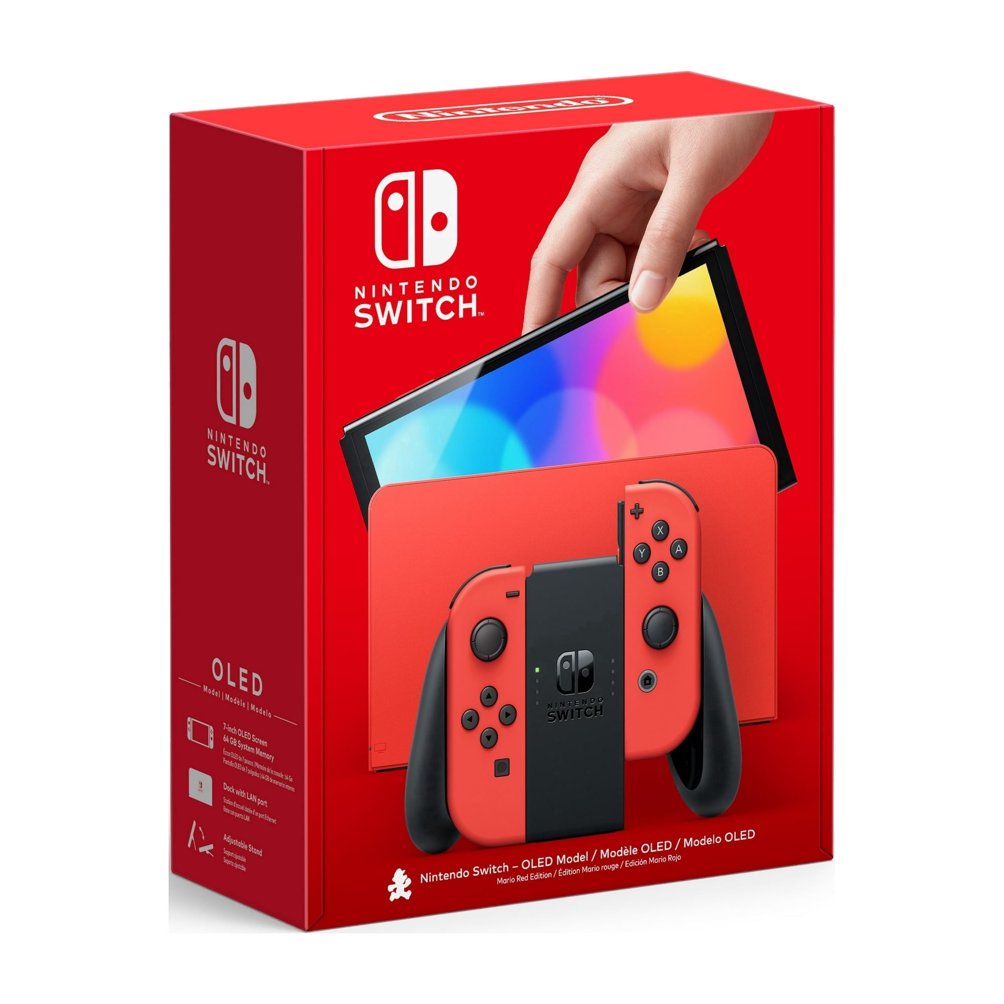 Restored Nintendo Switch OLED Model w/ Red Edition Console - International Spec (Functional in US) Refurbished