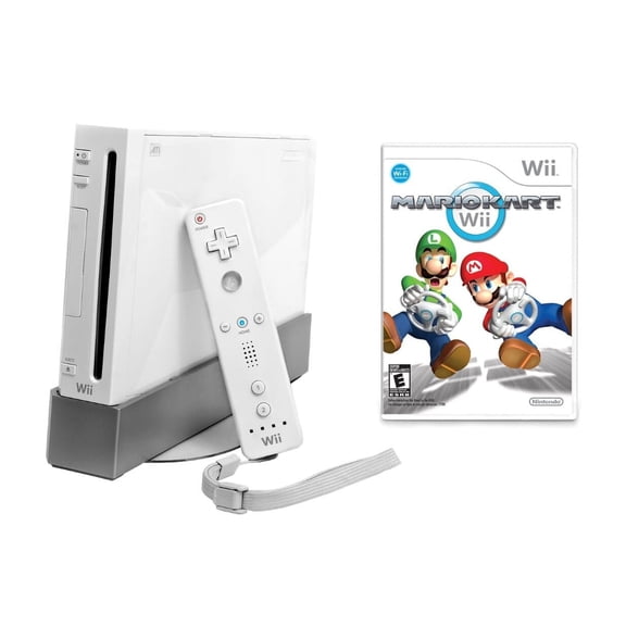 Restored Nintendo Wii Console, 5 GB, White - Mario Kart Wii, 1 Piece