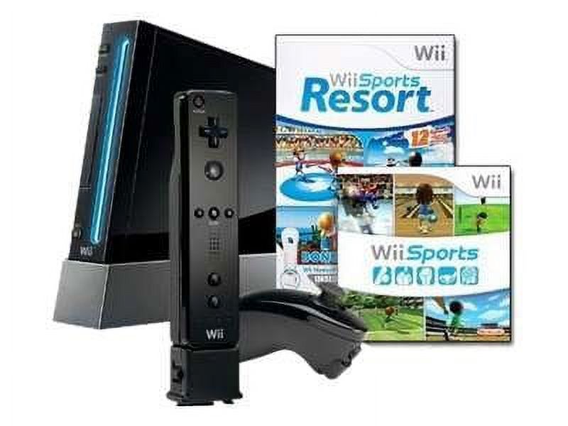 Restored Nintendo Wii - Limited Edition Sports Resort Pak - game console - black - Wii Sports, Wii Sports Resort - with Wii MotionPlus (Refurbished) - image 1 of 2