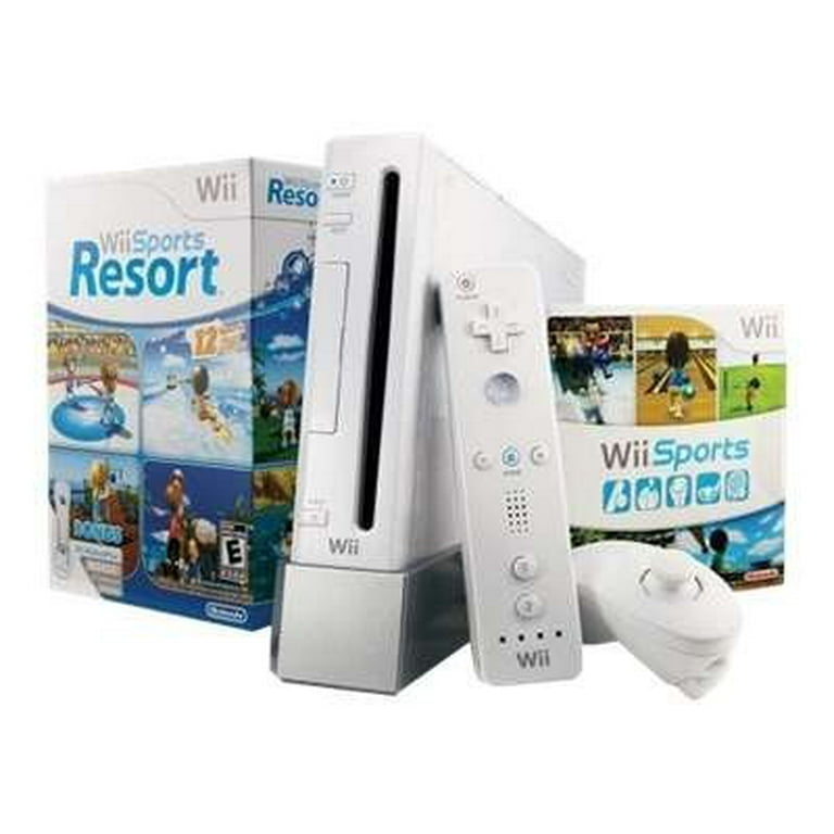 Restored Nintendo Wii Limited Edition Sports Resort Pak game console white  Wii Sports, Wii Sports Resort with Wii MotionPlus (Refurbished)
