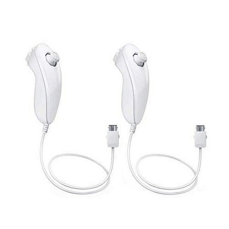 Restored Nunchuck Controller White 2 Pack For Wii (Refurbished)